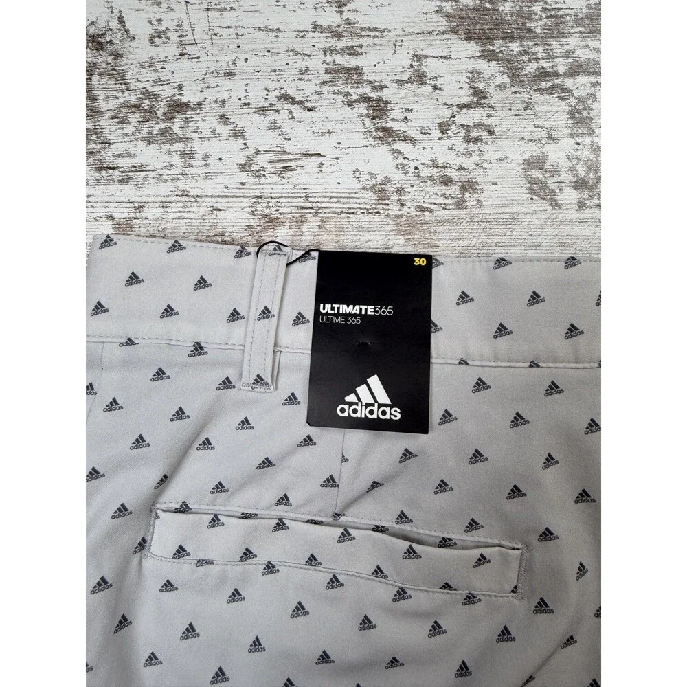 Adidas Ultimate 365 Golf Shorts Mens 32x8” Adi Print Gray Stretch Woven New